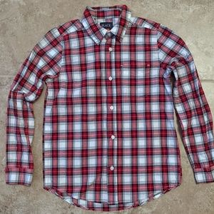 Boys Plaid Poplin Button Up Shirt